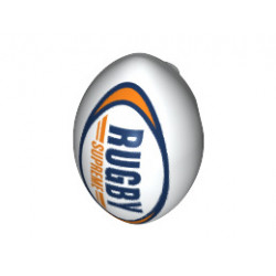 Sports Football / Rugby Ball with Dark Blue and Orange 'RUGBY SUPREME' Pattern: {бял}