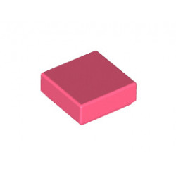 Плоска тухличка 1X1: {пъстро коралов}