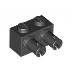 Тухличка 1X2 с двойна щракалка : {черен}