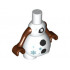 Body Snowman with Black Buttons and Metallic Blue Snowflakes Pattern, Reddish Brown Arms with Hands: {бял}