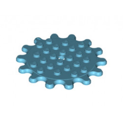 Plate, Round 6 x 6 with 14 Gear Teeth / Flower Petals: {умерено небесносин}