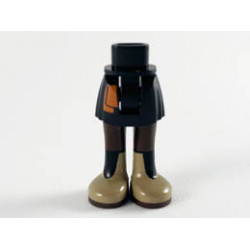 Mini Doll Friends Hips and Skirt with Dark Orange Sash, Dark Brown Legs and Dark Tan Boots Pattern: {черен}