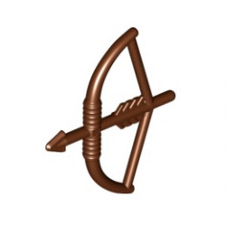 Лък и стрела за минифигурка : {червеникаво-кафяв}