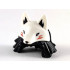 Minifigure, Hair Combo, Medium Length Hair with Braids, White Wolf Mask Pattern: {черен}