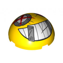 Cylinder Hemisphere 4 x 4 with Junkertown Eyes and Smile Pattern: {ярко жълт}