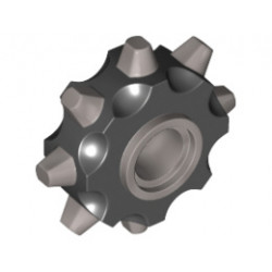 Minifigure, Gear Wheel RIP-Tire with Black Pattern: {тъмно каменно сив}