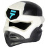 Minifigure, Headgear Ninjago Wrap Type 6 with White Mask, Medium Azure N Symbol on Black Pattern: {титаниево метален}