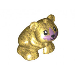 Hamster / Mouse, Friends / Elves with Black Eyes, Nose and Mouth and Metallic Pink Muzzle Pattern: {топло златист}