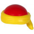Minifigure, Headgear Bald Head with Tied Yellow Bandana Pattern: {ярко червен}