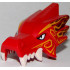 Dragon Head (Ninjago) Upper Jaw with Four White Teeth per Side with Bright Light Orange and Dark Red Markings Pattern: {ярко червен}