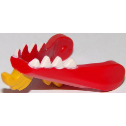 Dragon Head (Ninjago) Lower Jaw with White Teeth and Bright Light Orange Beard and Spines Pattern: {ярко червен}