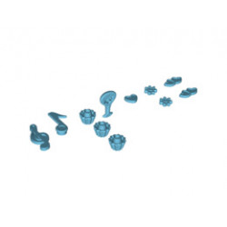 Minifigure, Utensil Trolls Glasses, Angled Hearts with Pin: {умерено небесносин}
