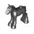 Horse, Friends, Foal with Black and White Eyes with Dark Turquoise Iris, Dark Bluish Gray Eyebrows and White Blaze Pattern (Khan): {черен}