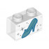 Brick 1 x 2 without Bottom Tube with Metallic Blue Shoe Cinderella Glass Slipper with Heart Pattern: {прозрачен}