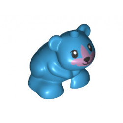 Hamster / Mouse, Friends / Elves with Black Eyes, Nose and Mouth and Metallic Pink Muzzle Pattern: {тъмно небесносин}