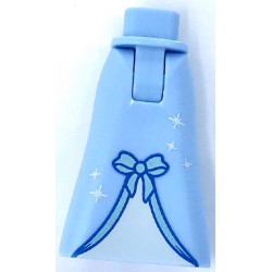 Mini Doll Hips and Skirt Full Length with Metallic Light Blue Bow and Silver Sparkles with Light Aqua Insert Pattern - Thick Hinge: {светло кралско син}
