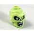 Minifigure, Head Modified Skull with Black Eyes, Nose, Mouth, White Pupils, Teeth and Sand Green Around Mouth Pattern: {пролетно жълто-зелен}