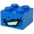 Brick 2 x 2 with Satin Trans-Light Blue and White Quadrilateral and Black Stripes and Spots (Dragon Eye) Pattern on Two Sides: {ярко син}