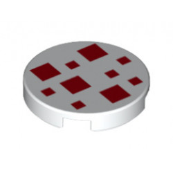 Плоска плочка 2X2 кръгла, No.: {бял}