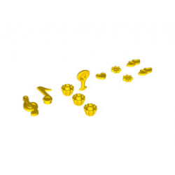 Minifigure, Utensil Trolls Glasses, Angled Hearts with Pin: {ярко жълт}