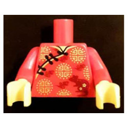 Torso Robe with Gold Hems, Gold Circle Symbols and Rat Pattern (BAM) / Red Arms / Yellow Hands: {ярко червен}