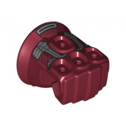 Hand Large Minifigure Right, Infinity Gauntlet with Silver Plates Pattern: {нов тъмно червен}