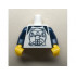 Torso Shirt with Dark Blue Shoulders and Vitruvian Minifigure Pattern (BAM) / Dark Blue Arms / Yellow Hands: {бял}