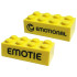 Brick 2 x 4 with Black 'EMOTIONAL' and 'EMOTIE' Pattern on Opposite Sides (Play Day 2019): {ярко жълт}