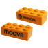 Brick 2 x 4 with Black 'PHYSICAL' and 'MOOVA' Pattern on Opposite Sides (Play Day 2019): {ярко оранжев}
