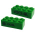Brick 2 x 4 with Black 'SOCIAL' and 'SOCI-AL' Pattern on Opposite Sides (Play Day 2019): {тъмно зелен}
