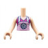 Torso Mini Doll Friends Magenta Halter Top with Bright Pink Zigzag Apron and Rosette Pattern, Light Nougat Arms with Hands: {ярко червеникаво-виолетов}