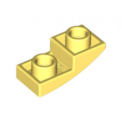 Инверсна плочка 1X2X2/3 с полу дъга: {студено жълт}