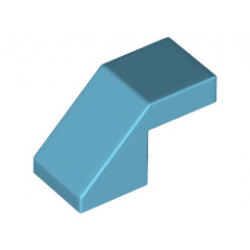 Покривна плочка 1X2/45° без пъпки: {умерено небесносин}