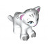 Lion / Tiger, Friends / Elves, Cub with Bright Light Blue Eyes, Bright Pink Nose, Light Bluish Gray Paws and Stripes Pattern: {бял}