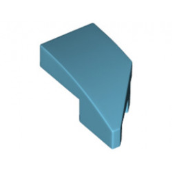 Лява плочка 1X2 с дъга, 45 градуса, изрязана: {умерено небесносин}