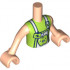 Torso Mini Doll Friends Lime Top with White Apron and Lime Green Name Tag and Apple Pattern, Light Nougat Arms with Hands: {светло нуга}