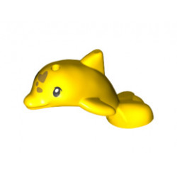 Dolphin Baby, Friends, Jumping with Black Eyes and Gold Spots Pattern: {ярко жълт}