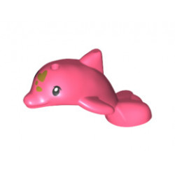 Dolphin Baby, Friends, Jumping with Black Eyes and Gold Spots Pattern: {пъстро коралов}