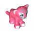 Lion / Tiger, Friends / Elves, Cub with Dark Azure Eyes, White Nose, White Paws and Metal Blue Stripes Pattern: {пъстро коралов}