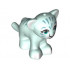 Lion / Tiger, Friends / Elves, Cub with Dark Azure Eyes, White Nose, White Paws and Metal Blue Stripes Pattern: {аквамарин}