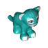 Lion / Tiger, Friends / Elves, Cub with Dark Azure Eyes, White Nose, White Paws and Metal Blue Stripes Pattern: {ярко синьо-зелен}