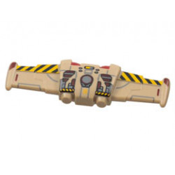Minifigure Jet Pack with Wings, Black and Yellow Danger Stripes, Dark Red and Dark Bluish Gray Details Pattern: {пясъчно жълт}
