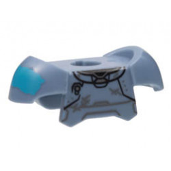 Minifigure Armor Breastplate with Shoulder Pads and 2 Back Studs with Black Panels Lines, Dark Bluish Gray Scuffs, and Medium Azure Splotch on Right Pattern : {пясъчно син}