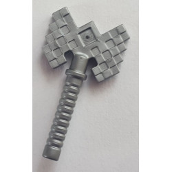 Minifigure, Weapon Axe Double Pixelated (Minecraft): {сребърно метален}