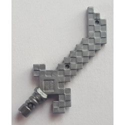 Minifigure, Weapon Cutlass Pixelated (Minecraft): {сребърно метален}