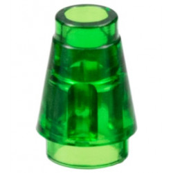 Cone 1 x 1 with Top Groove: {прозрачно зелен}