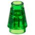 Cone 1 x 1 with Top Groove: {прозрачно зелен}