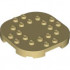 PLATE, 6X6X2/3, CIRCLE, W/ REDUCED KNOBS: {тухлено жълт}