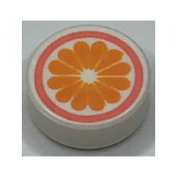 Tile, Round 1 x 1 with Coral Bacteria / Virus with Face on Lavender Background Pattern: {бял}