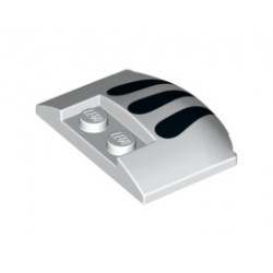 Плочка 3X4X2/3, с извивка, със стъдове, NO. 6: {бял}